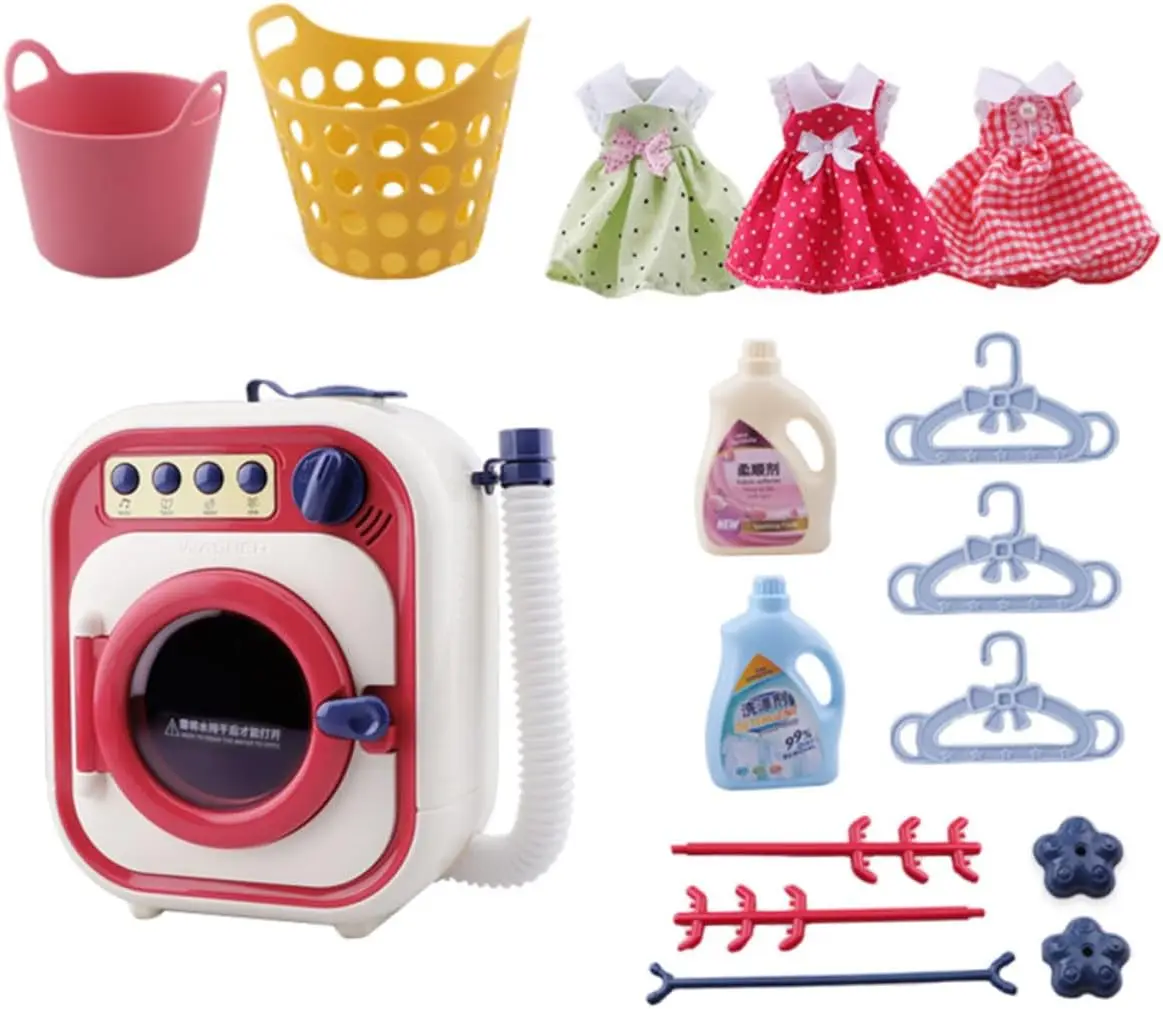 Kids Washing Machine Toy Pretend Play House Mini Simulation Electric Toys Girl toy birthday gift