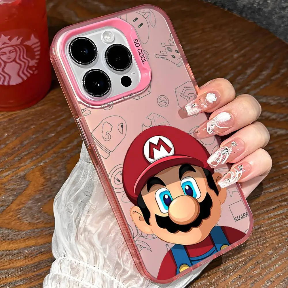 M-Marios スマホケース iPhone 16 15 14 13 12 11 Pro Max X XR XSMAX 8 7 Plus キャンディマット 耐衝撃 バックカバー