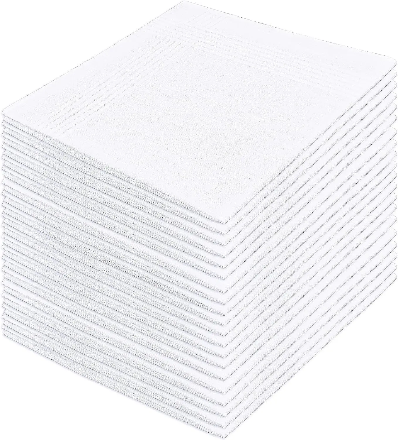 

20 Pcs Cotton Handkerchiefs for Men, White Large Hankies for Suits, Soft 100% Cotton Bulk