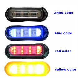 Luz Led brillante de 4W para montaje en superficie de coche, luz de advertencia de emergencia, de parrilla luces estroboscópicas, 22 modos de flash, resistente al agua
