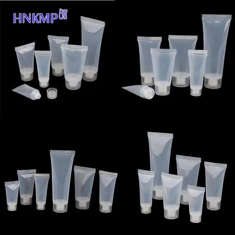 빈 립스틱 튜브 립밤, 부드러운 튜브 메이크업, 짜기 투명 플라스틱 립 글로스 용기, 리필 가능한 병, 5 ml, 10 ml, 15 ml, 30 ml, 50ml, 5 개
