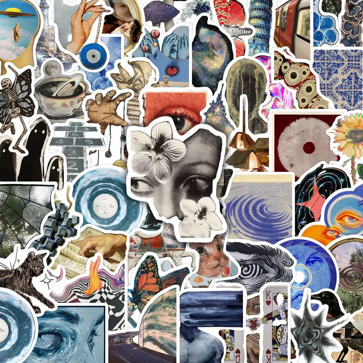 50 Pegatinas de Vinilo Impermeables con Diseño de Dibujos Animados Estilo Acidic Dreamcore para Laptop, Funda de Teléfono, Cuaderno, Botella de Agua, Manualidades