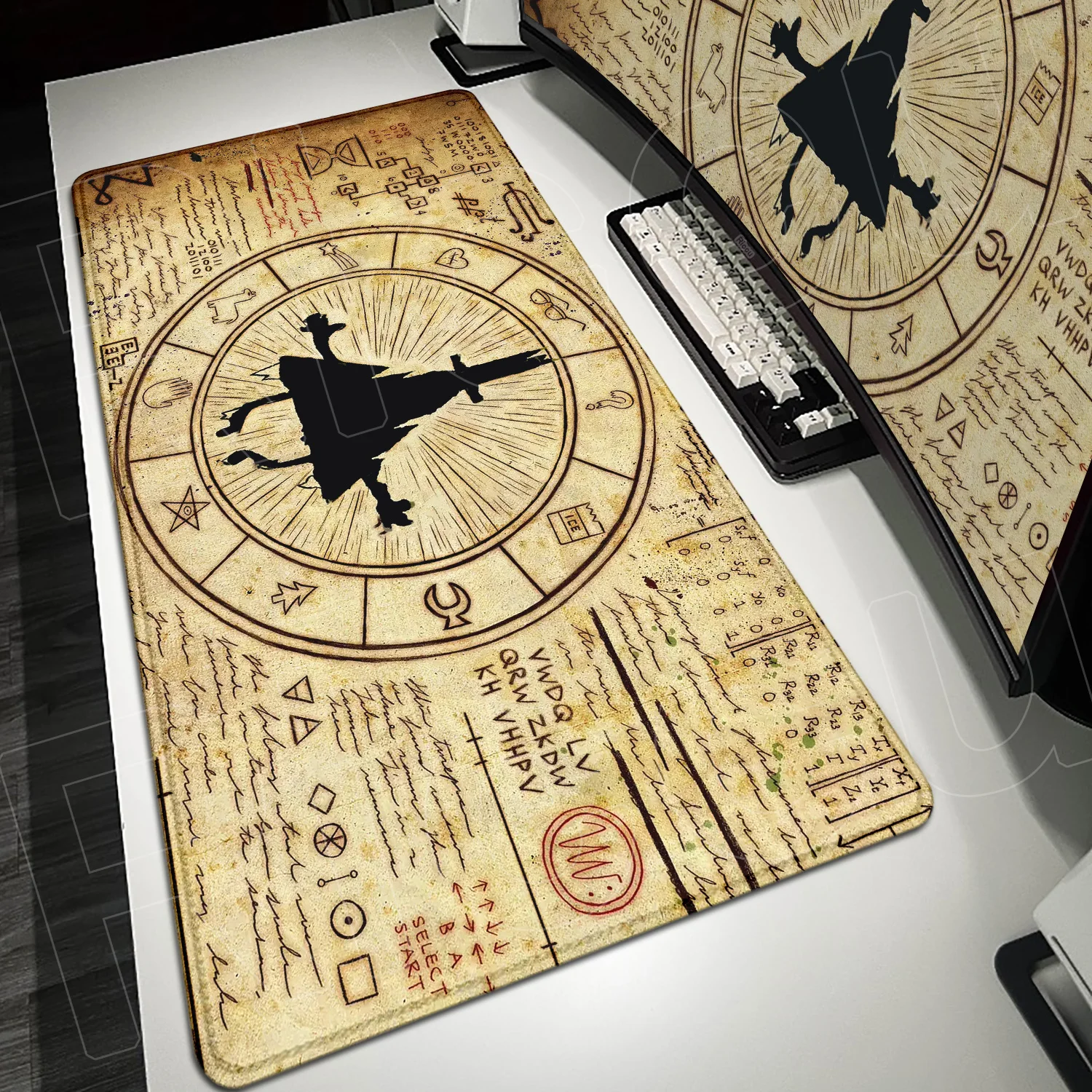 

Large New Bill Cipher Mousepad XXL Gaming Natural Rubber Deskmat Art Aesthetics XL Non-Slip Soft Computer Gravity Fall Table Pad