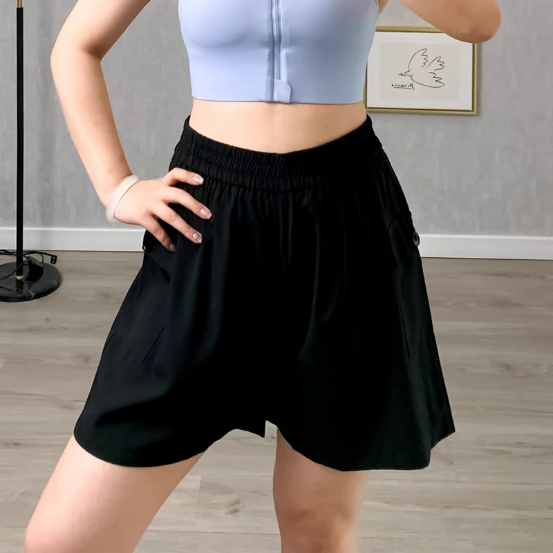 

Летние тонкие брюки-кюлоты из ледяного шелка с высокой талией, свободного кроя, широкие штанины, женские шорты-юбка, большие размеры, повседневные брюки для похудения