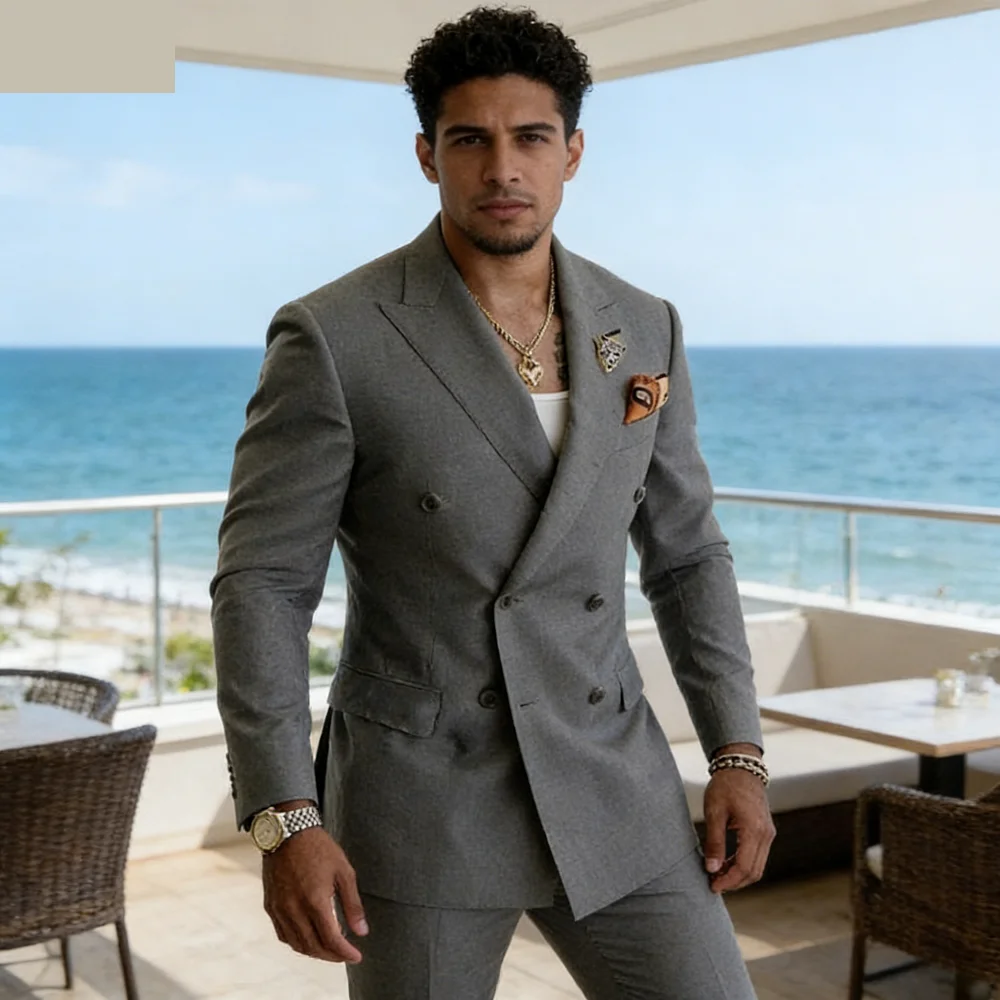 

Мужской классический желтый деловой костюм-двойка для свадьбы, торжественных мероприятий и танцевальных вечеринок (пиджак и брюки)