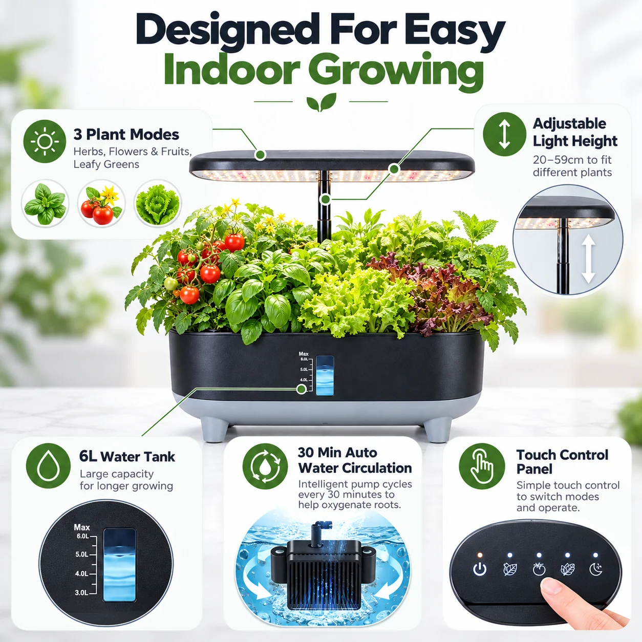 AOLIVIYA 16 Pod Hydroponisch K - Indoor Herb Garden Grow Light Smart Kit recensie en prijs