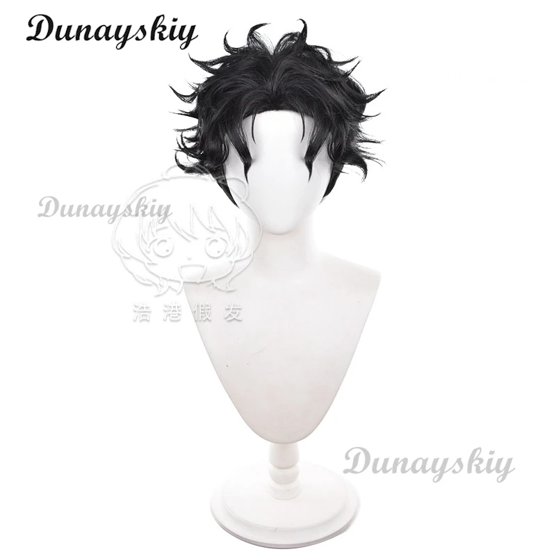 أنيمي Dandadan كين تاكاكورا شعر مستعار تأثيري أسود مجعد الشعر القصير 30 سنتيمتر Okarun نظارات مومو Ayase حفلة الهالوين للنساء الرجال الدعامة