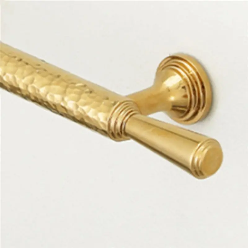 B-Est Brass Handmade Hammer Patterned Cabinet Drawer Knobs Matte Gold Bronze Furniture Wardrobe Long Handles Door Handle