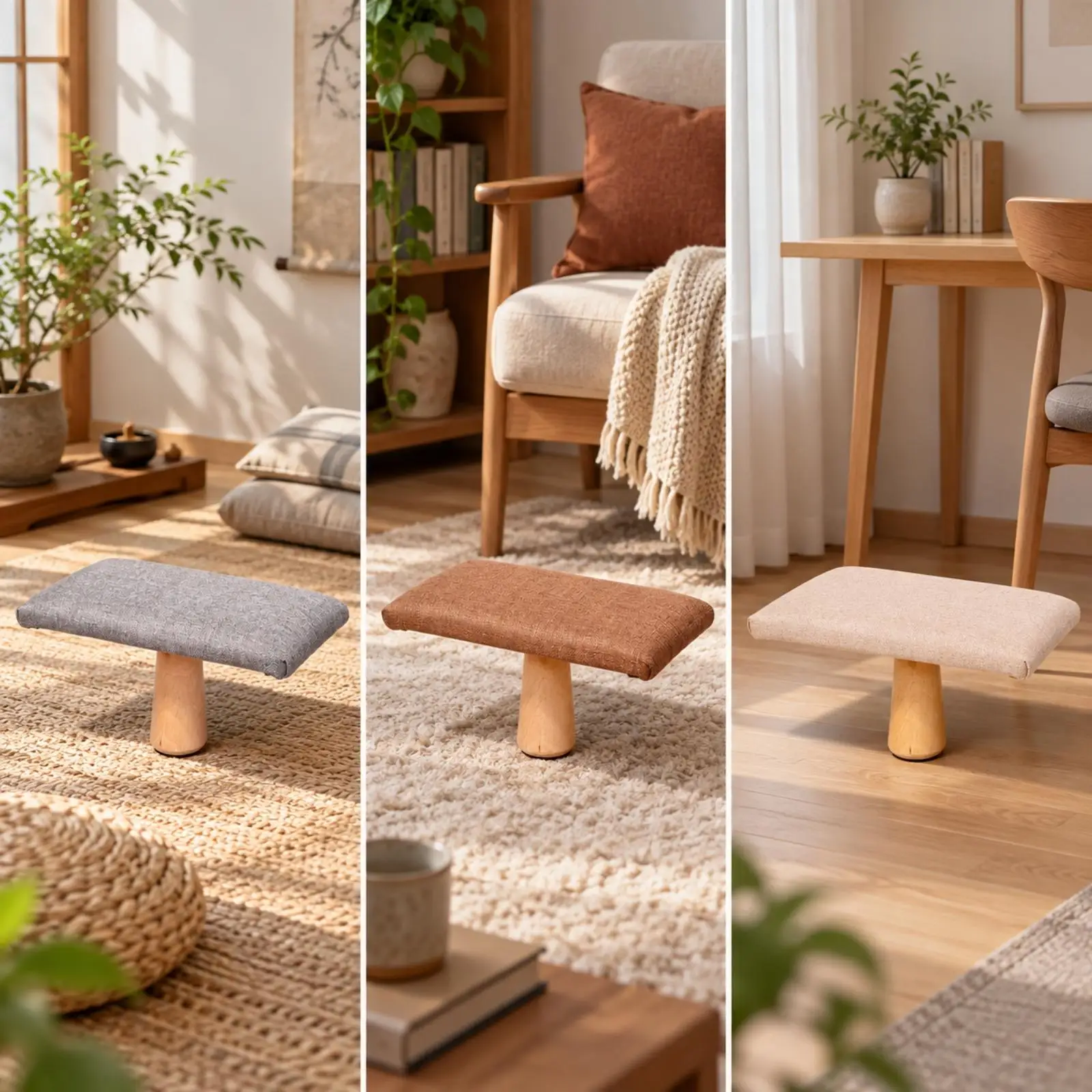Comfortable Meditation Kneeling Bench Solid Wood Stool with Cushion for seat for Mindfulness Prayer Ground Sitting Home Decor
