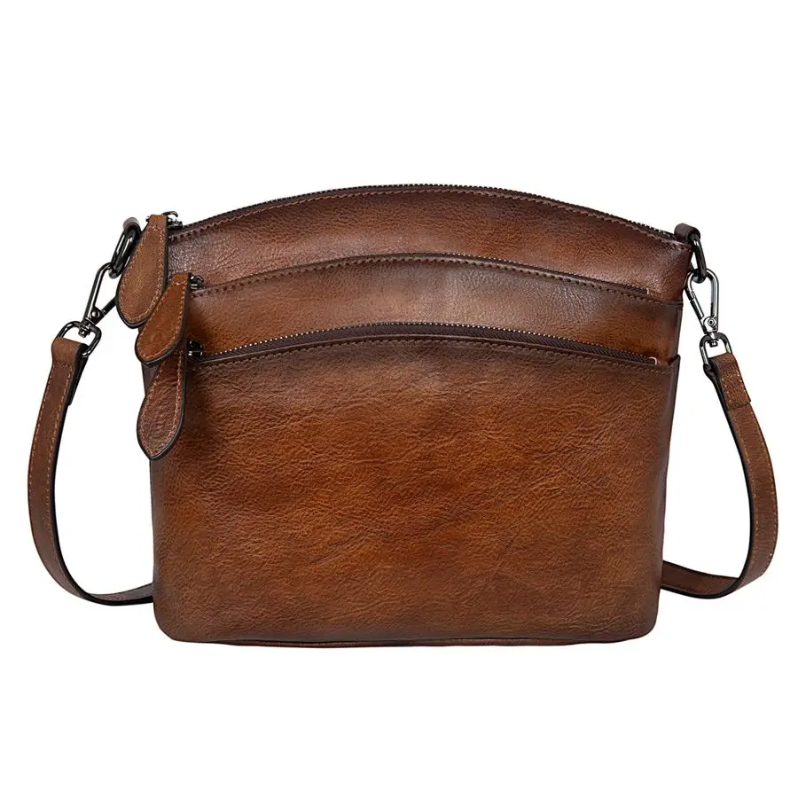 

Bags for Women Genuine Leather Purses with MultiPockets Vintage Ladies Small Shoulder Satchel Bag