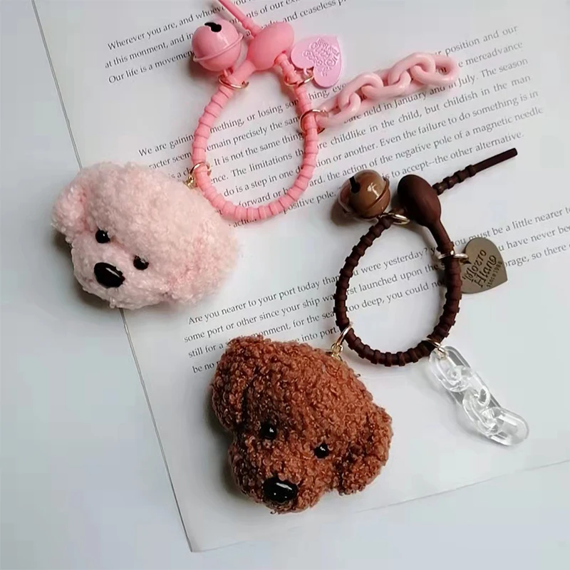 Mini poupées en peluche de chien en peluche de dessin animé mignon, pendentif porte-clés, sac à dos de voiture, décoration de face