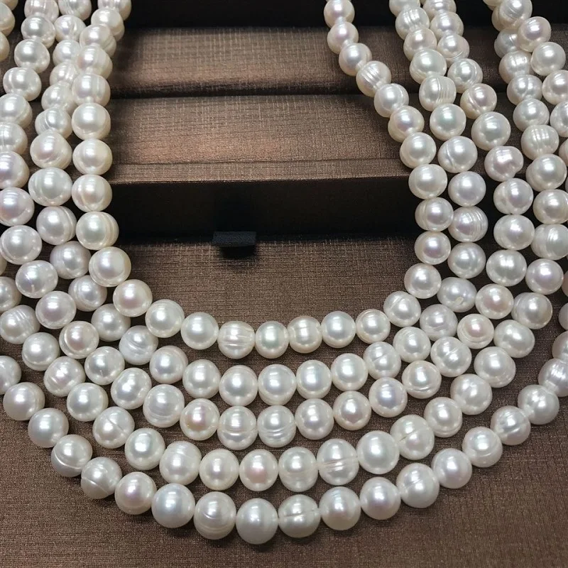 8–9 mm natürliche Süßwasserperle aus 925er-Sterlingsilber, Halskette für Damen, Schmuck, Geschenk – Detail 3