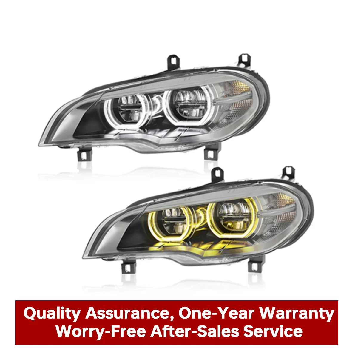 For BMW X5 E70 2007-2013 Dual Color LED Headlight Assembly DRL Turn Signal Projector Lens Car Front Head Lamp Upgrade