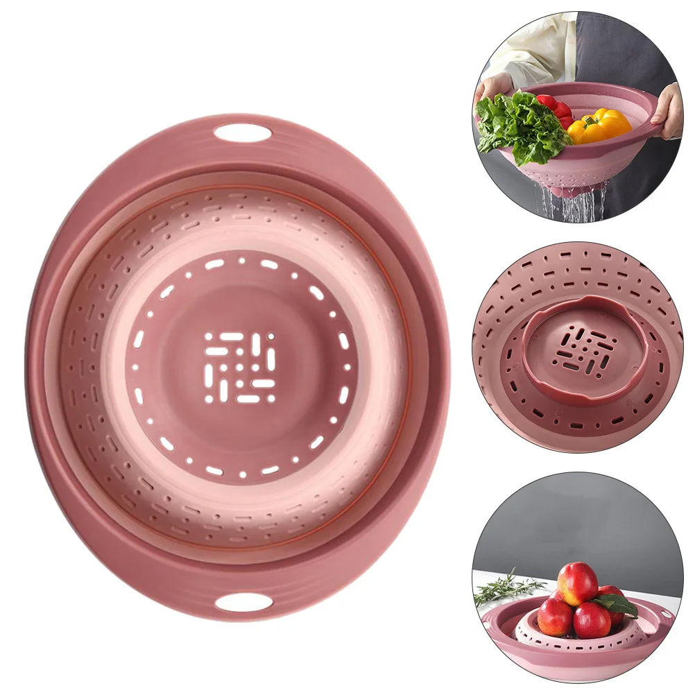 

Kitchen Storage Basket Telescopic Foldable Drain Fruit Vegetable PP Safe Healthy Multi-Function Easy Use Space Saving