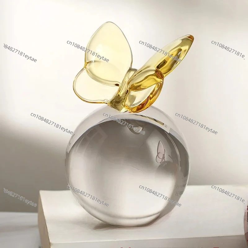 Geometric Butterfly Crystal Glass Ball Ornament - Home Decor Planet Sphere Figurine