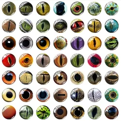 100PCS Round 6MM-14MM Glass Dragon Cat Eyes Cabochon Charms Accessory Multi Color Pattern Crafts