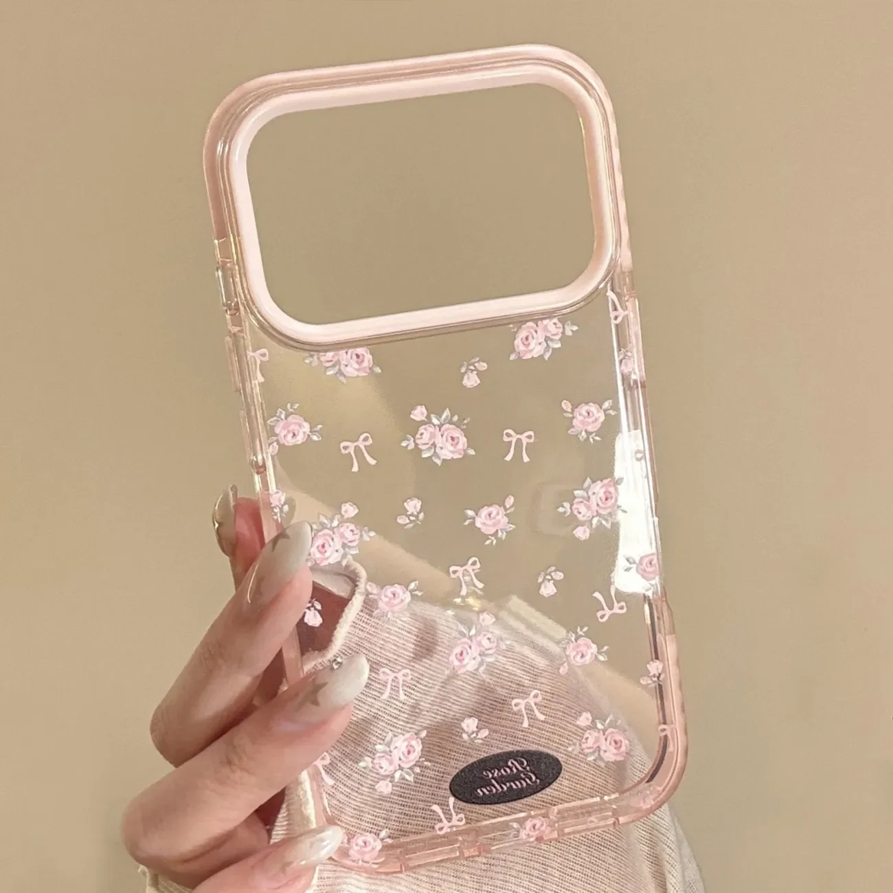 Funda de teléfono transparente fragmentada rosa coreana para iPhone 17 16 15 14 13 Pro Max Y2K, funda Ins Girl Series Niche