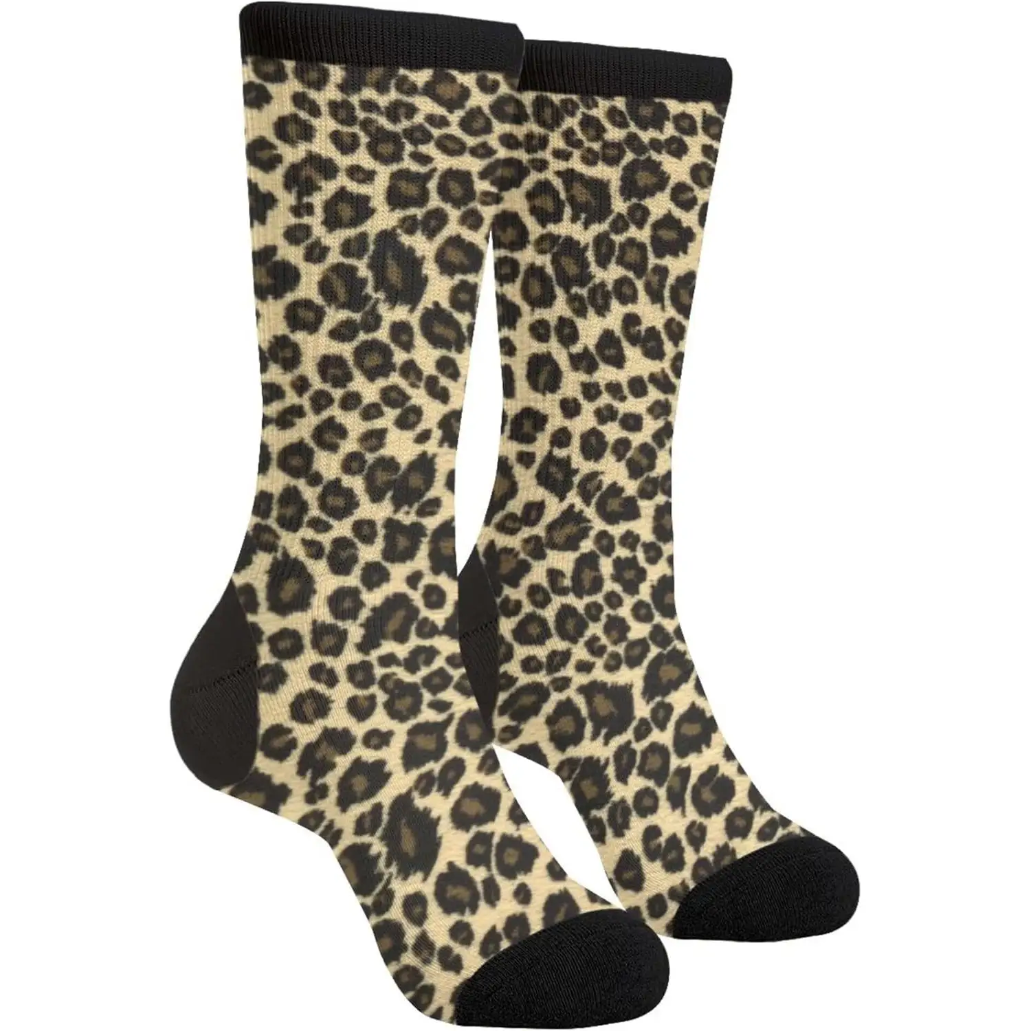 

Unisex Fun Novelty Crazy Crew Socks Animal Leopard Print Dress Socks Harajuku Retro Style Breathable Non-slip Sports Socks