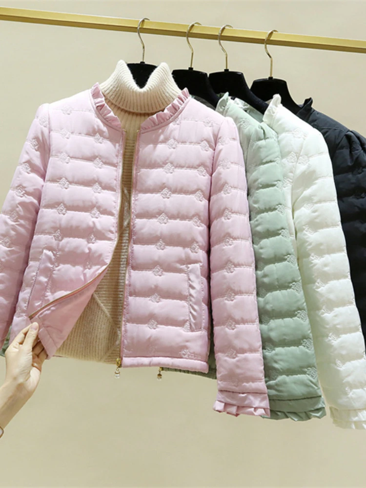 New 2024 Women Jacket Autumn Winter Korean Loose Lightweight Casual Warm Down Cotton parkas Female Outwear Overcoat Lady Tops