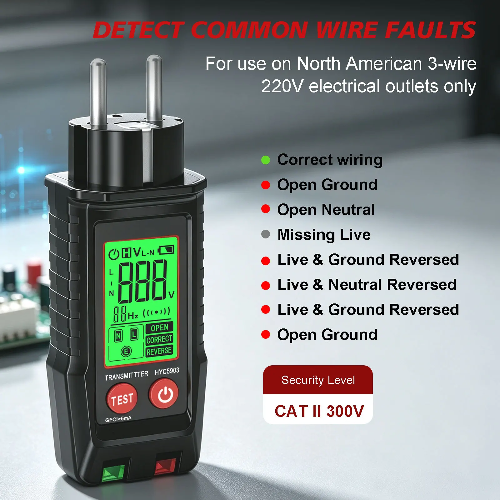 Circuit Breaker Finder with LCD Display GFCI Outlet Tester Non-contact Voltage Detector Automatic Fuse Tracer Tool with NCV Test