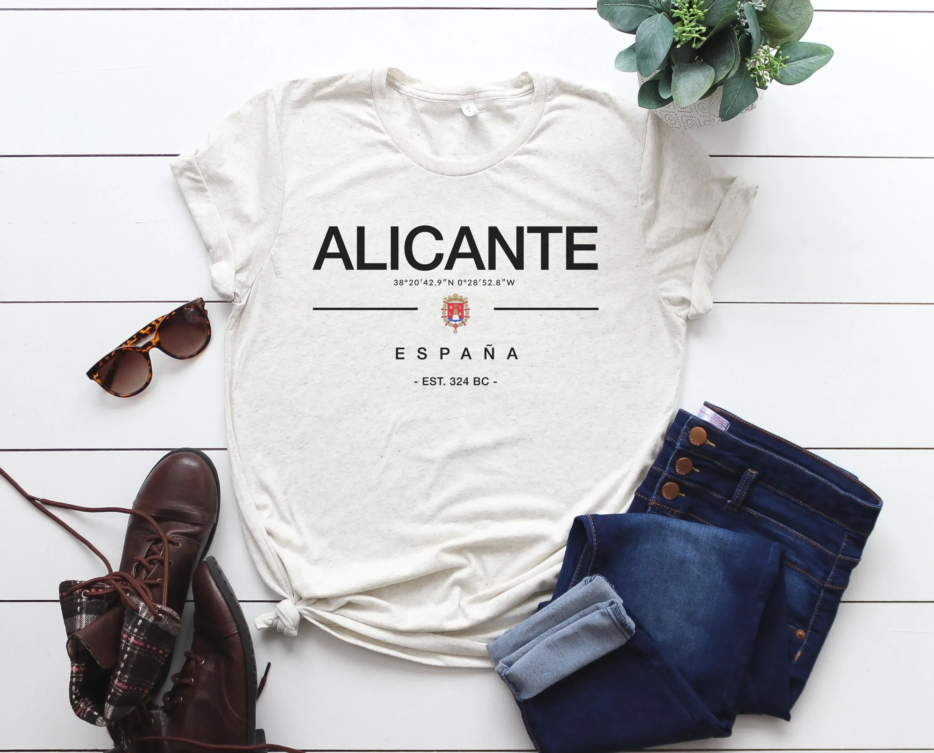 Camiseta Alicante para viagem, Espanha, brasão de armas da Espanha