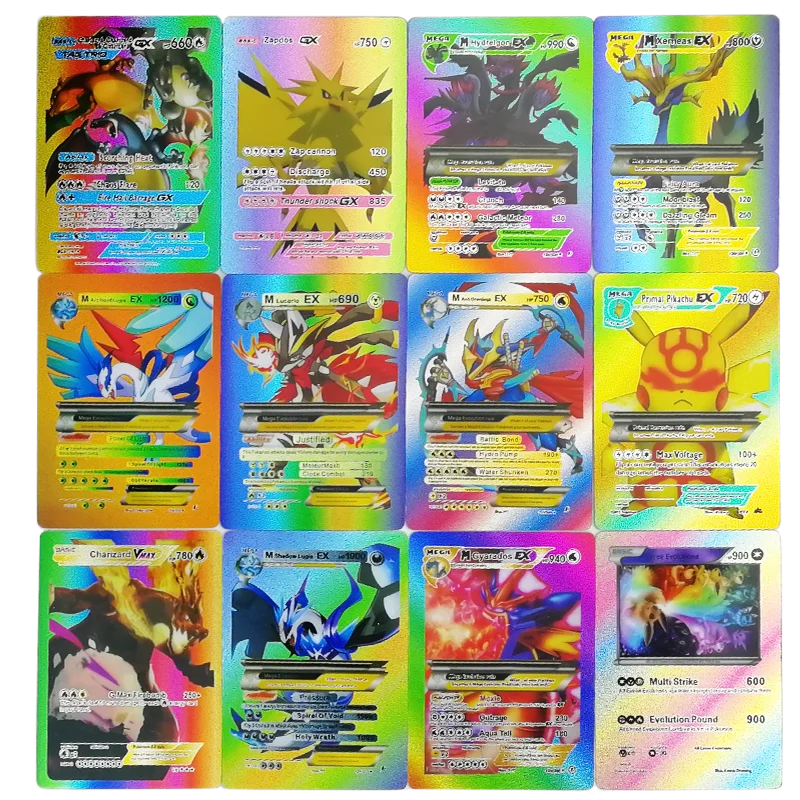 9-27-55 sztuk pokemon karty Vmax GX karty energii Charizard Pikachu rzadko serii walki trener karty zabawki dla dzieci na prezent