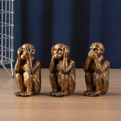 Monkeys Statue Set - Hear No Evil See No Evil Speak No  Resin Monkey Figurines for Office and Home Decor - Memorable Gift Option