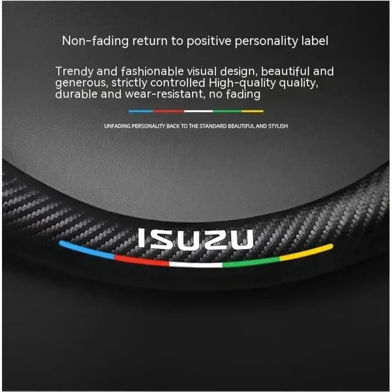 Suitable For Isuzu D-MAX V-CROSS mu-X TAGA Suede Carbon Fiber Anti-slip Breathable Car Steering Wheel Cover Accessories