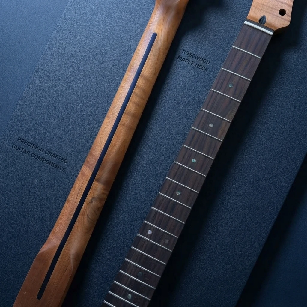 Dark Fretboard Reverse Headstock 22 Frets Right Handed TL Electric Neck, Roasted Construction, Truss Rod, 648mm Scale, 56mm Heel