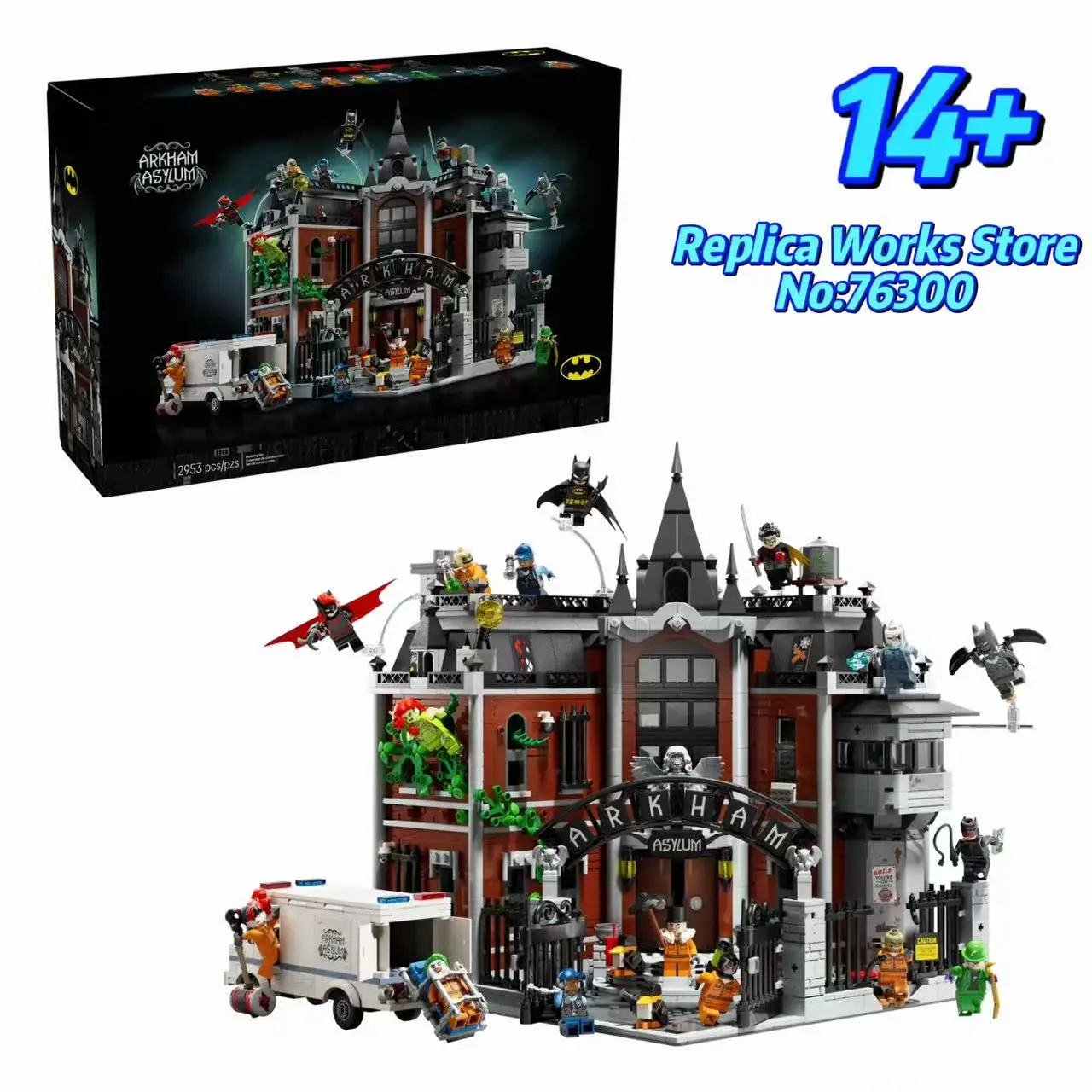 En stock : Hero Series 76300 Arkham Asylum set, Halloween, cadeau de Noël, cadeau d'anniversaire