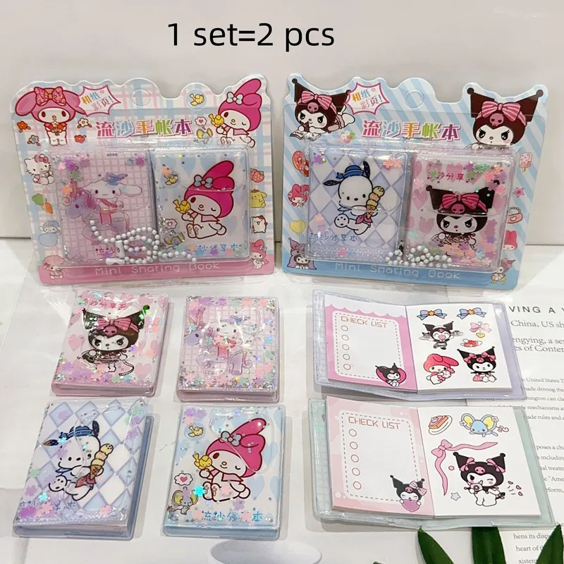 Imagem -03 - Sanrio Kawaii Mini Portable Note Book Kuromi Melody Notebook Planejador Diário Memo Pad Papelaria Presente Material Escolar 16 Jogo Lote