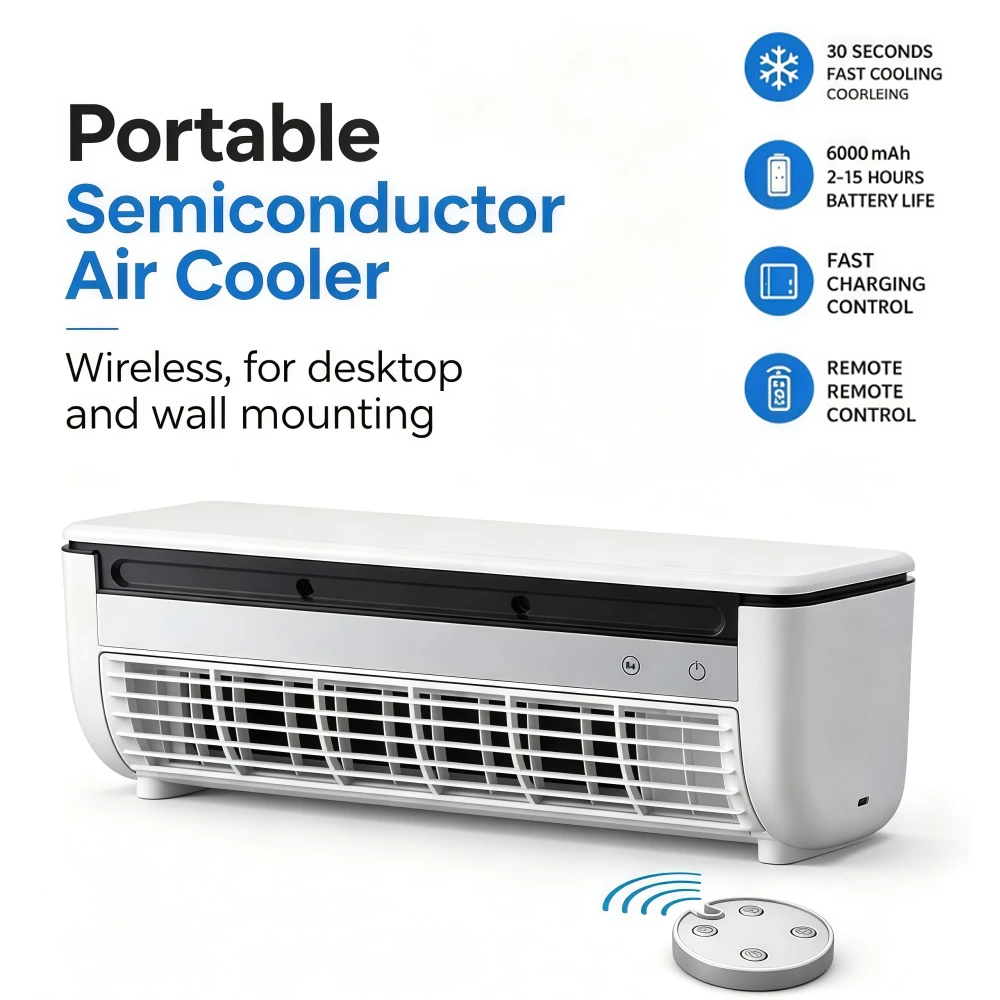 Small Mini Split Air-Conditioner,Ductless AC Unit,Wall Mounted No Window AC with Remote Control,3 Speed Portable Compact Cooling