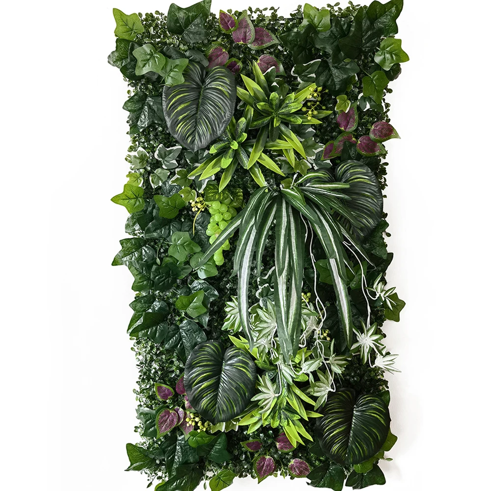 50 * 100CM New Artificial Plant Grass Wall Panel Turtle Back Green Plant Background Wall Suitable for Outdoor Garden Hotel Decor