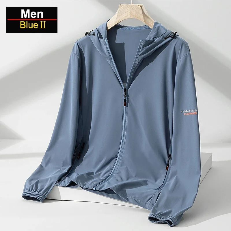 Men's Hiking Fishing Waterproof Jackets Printing Clothes Boys Windproof Skin Anti-UV Windbreakers Outdoor