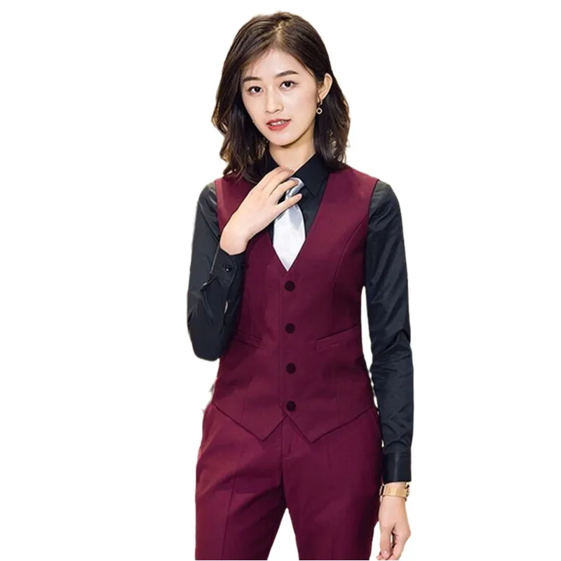 Vestes d'affaires Slim Fit OL pour femmes, hauts col en V, manteau d'interview formel pour femmes, veste sans manches, uniforme de travail pour Bar d'hôtel