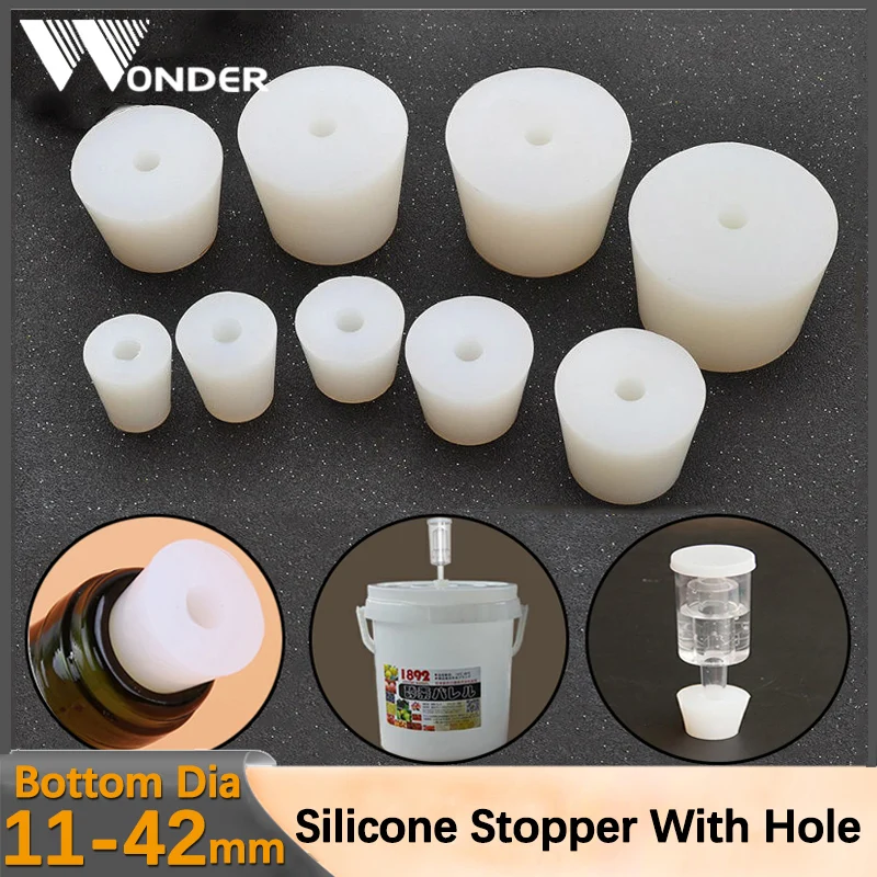 

Silicone Fermenter Cover Plug Stoppers With Hole For Airlock Valve Brew Wine Rubber Fermenting Lids Fermenting Supplies White