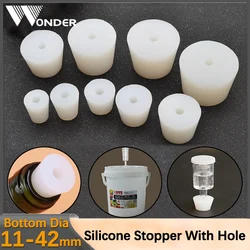 Silicone Fermenter Cover Plug Stoppers With Hole For Airlock Valve Brew Wine Rubber Fermenting Lids Fermenting Supplies White