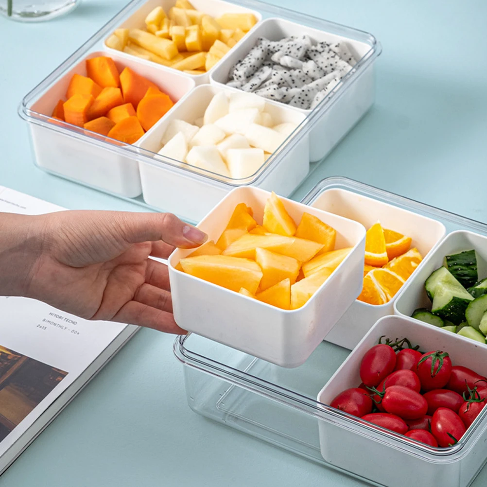 

Premium Snack Dried Fruit Tray Compartmentalized Plastic Box For Party Travel Storage Fruit Candy Container Serving Dish Case