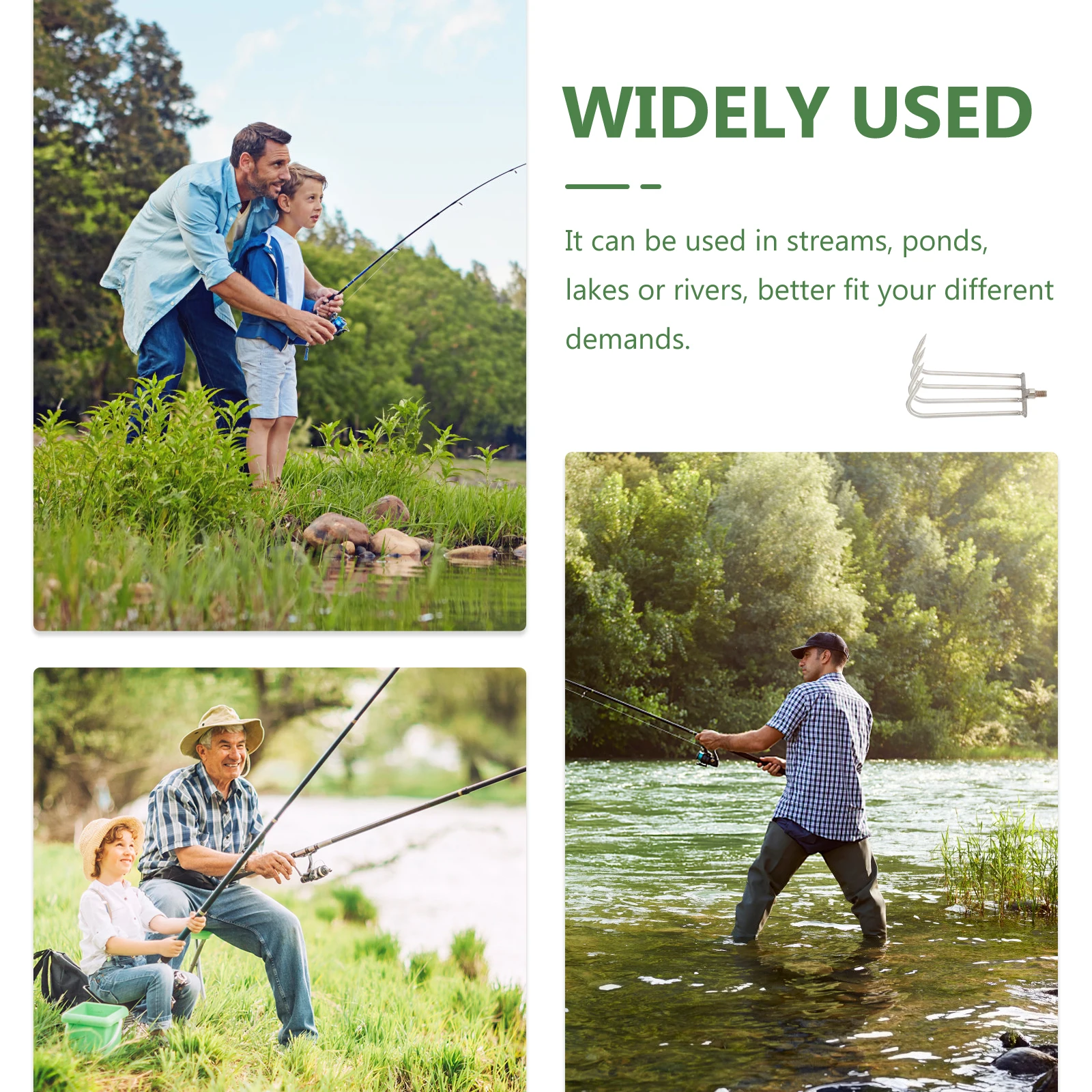 

Stainless Steel Waterweed Rake Pond Lake Stream Removal Tool Compact Aquatic Fishing Garden Weeding Hand Implements Shovel Spade