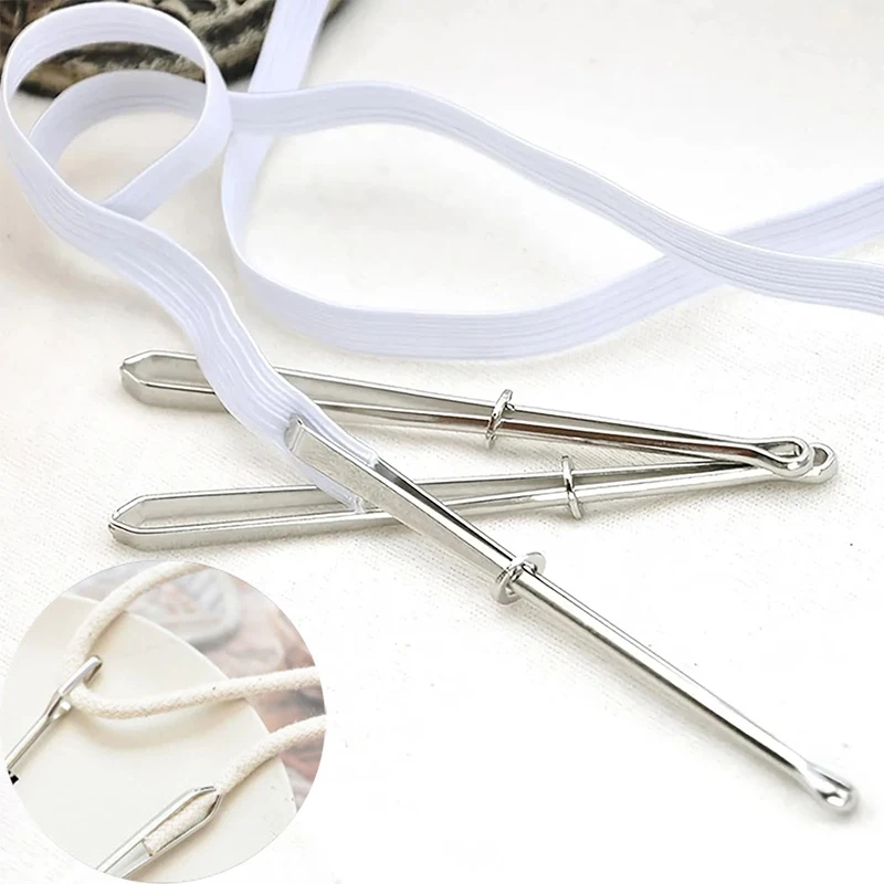 2 PCS Stainless Steel Garment Clips Opening Elastic Band Clip DIY Sewing Accessories Cross Stitch Threader Wear Rope Clip Clamp