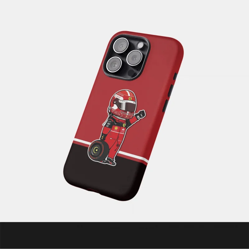 حافظة هاتف F1 No.11 لهاتف iPhone16ProMax 15 14 14 12mini 7Plus XR 2in1 حافظة لامعة قوية