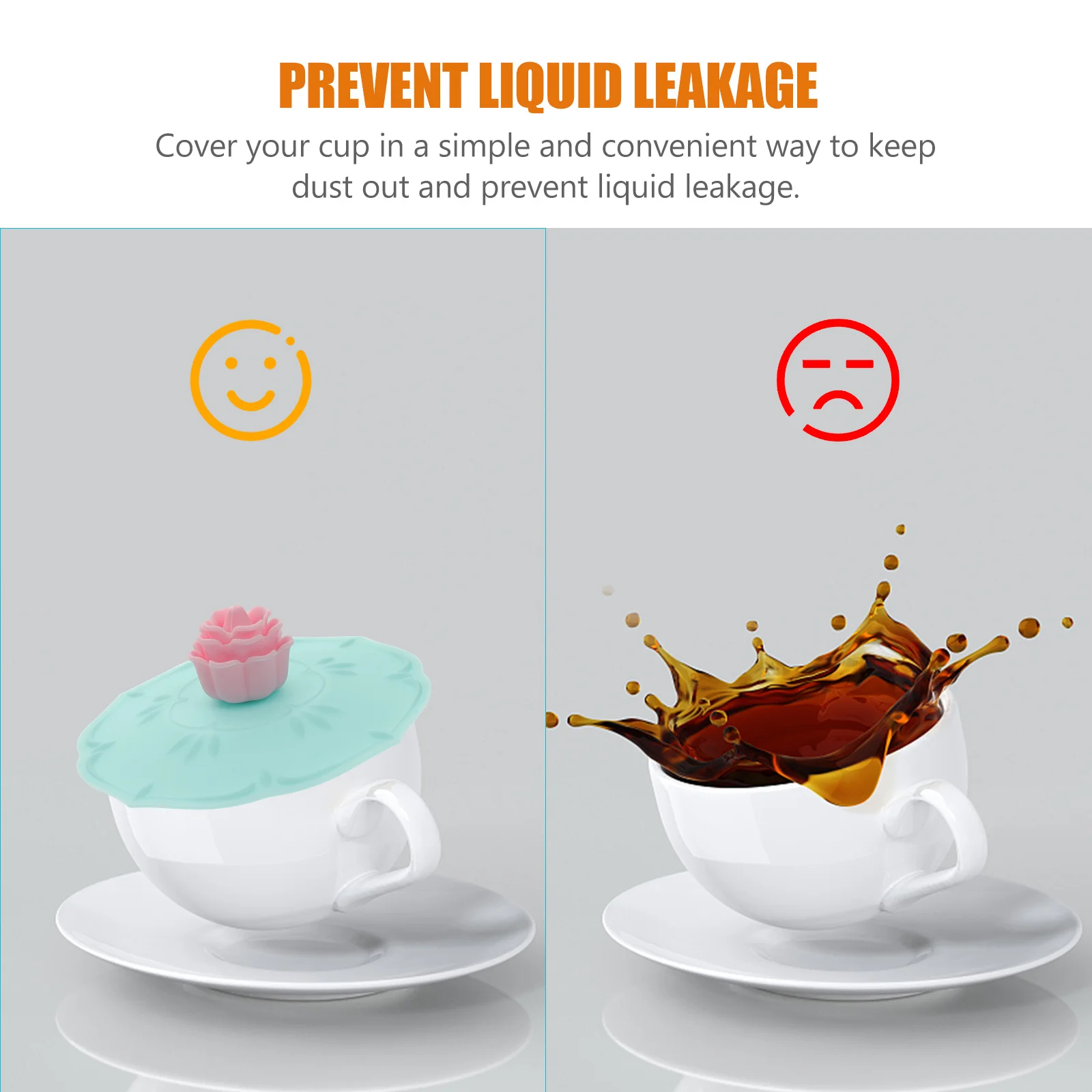 

4pcs Silicone Cup Lid Rose Shaped Leak Proof Airtight Reusable Mug Cover For Coffee Tea Dust Proof Kitchen Barware Tool