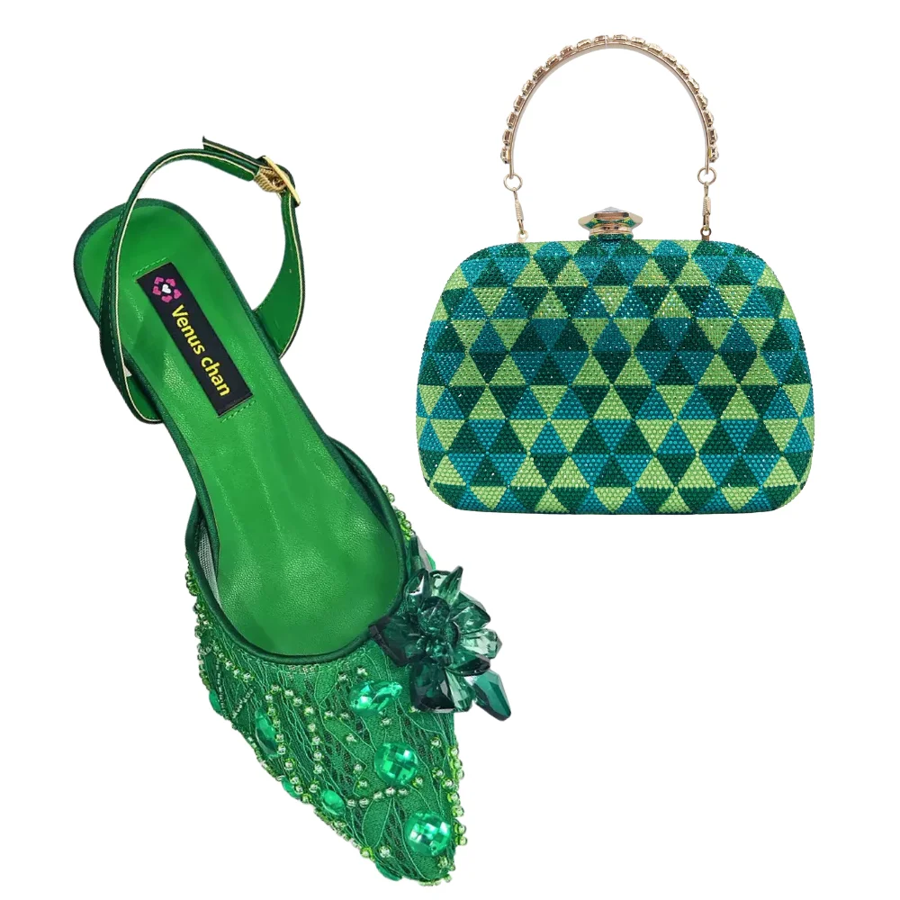 

Women's Clutch Bag and Shoes Fairy Diamond High Heels Stylish Dress Shoes Pointed Toe Stiletto Heels Elegant Party Wedding Shoes