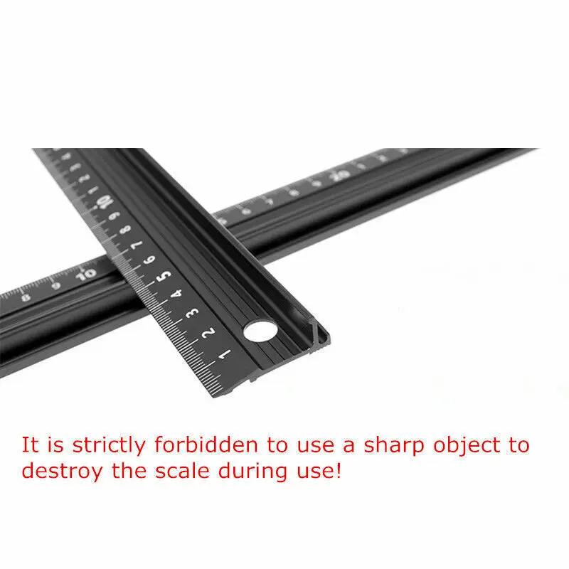 20/30/45cm Thickened Ruler Non-Slip Art Measuring Drawing Tool Protective Square Ruler School Stationery Supplies Craft Marking