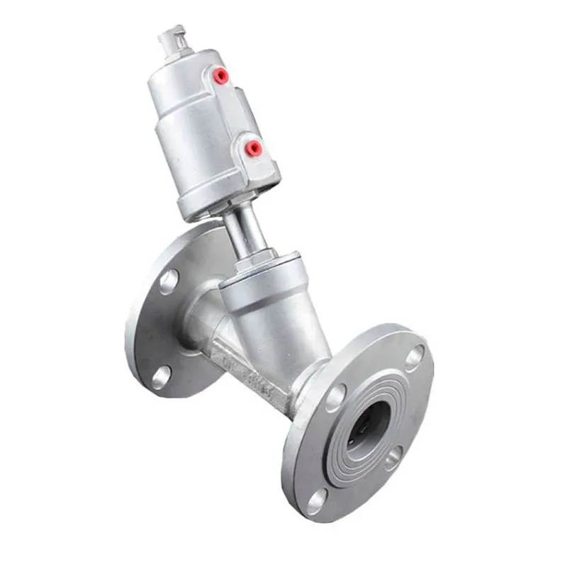 DN32 Stainless Steel Flanged Pneumatic Angle Seat Valve Normally Closed/open Pneumatic ValvesFor Steam Gas Oil