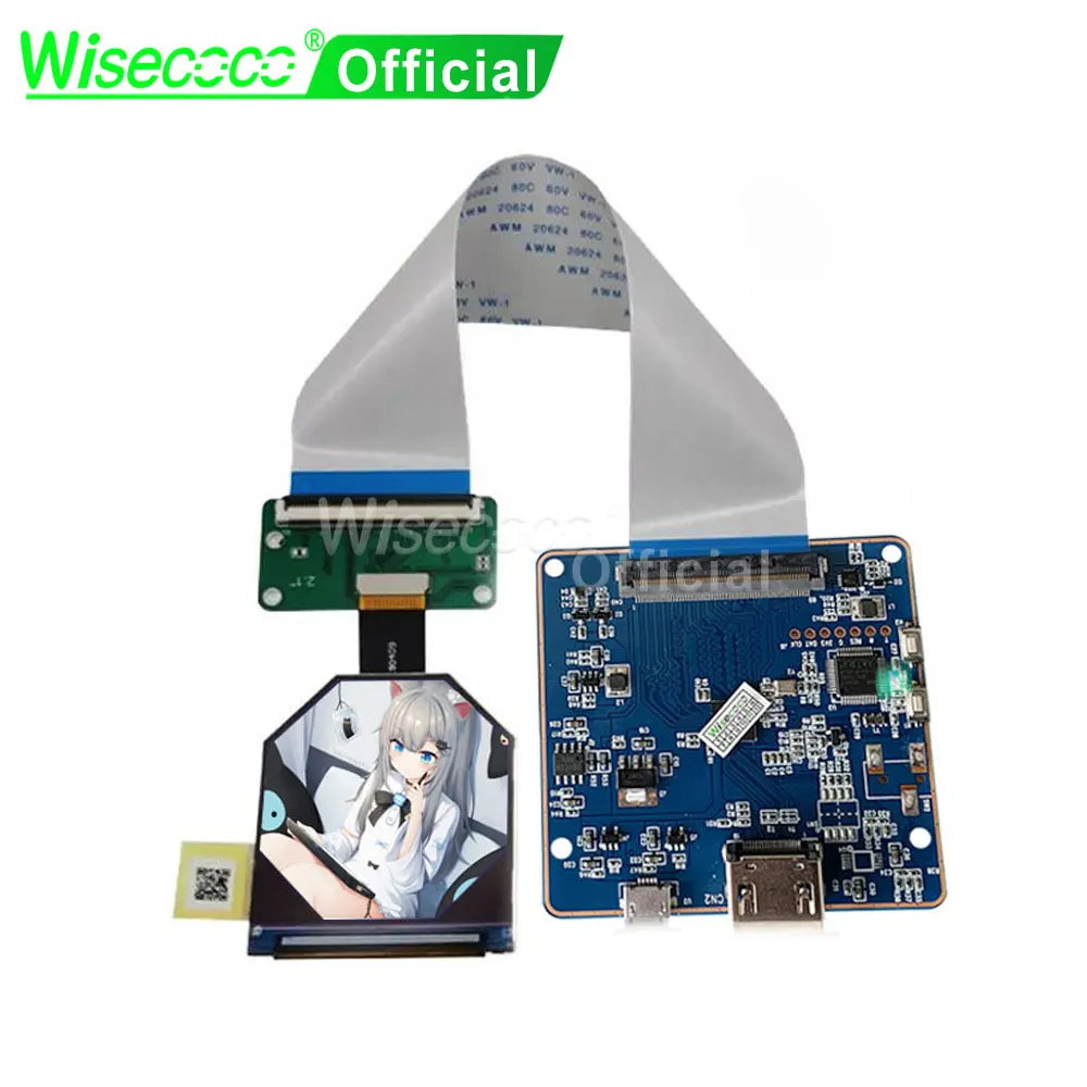 

Wisecoco 2.1 Inch Mini Display For Raspberry Pi 4 TFT Lcd Screen Mipi Control Board Brightness Adjustable 1600*1600 High PPI