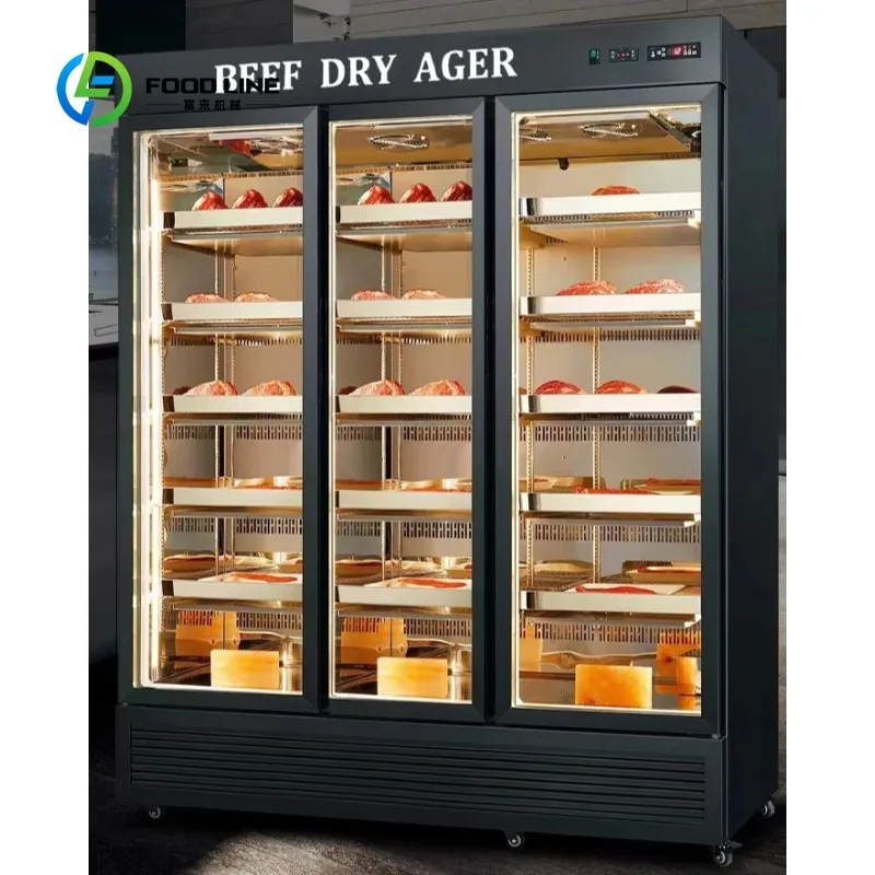 Customized Commercial Refrigerated Showcase Adjustable Shelf Steak Sour Acid Dry Age Restaurant Kitchen Beef Aging Cabinet