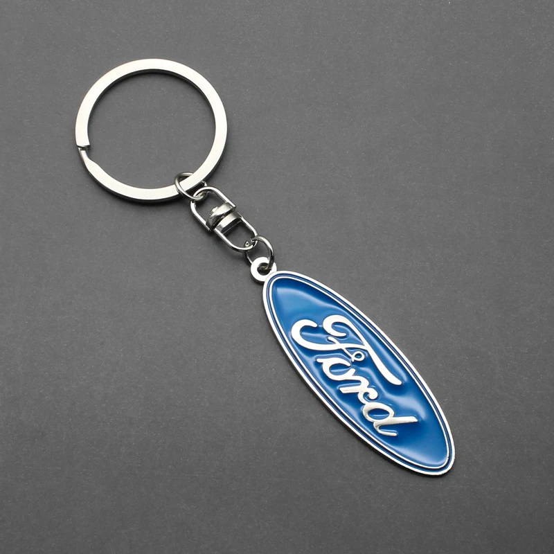 1Pcs 3D Metal Car Key Ring For Ford Fiesta Ranger Mondeo Fusion Escape Kuga Edge Mustang Emblem Keychain Auto Badge Accessories - view 3