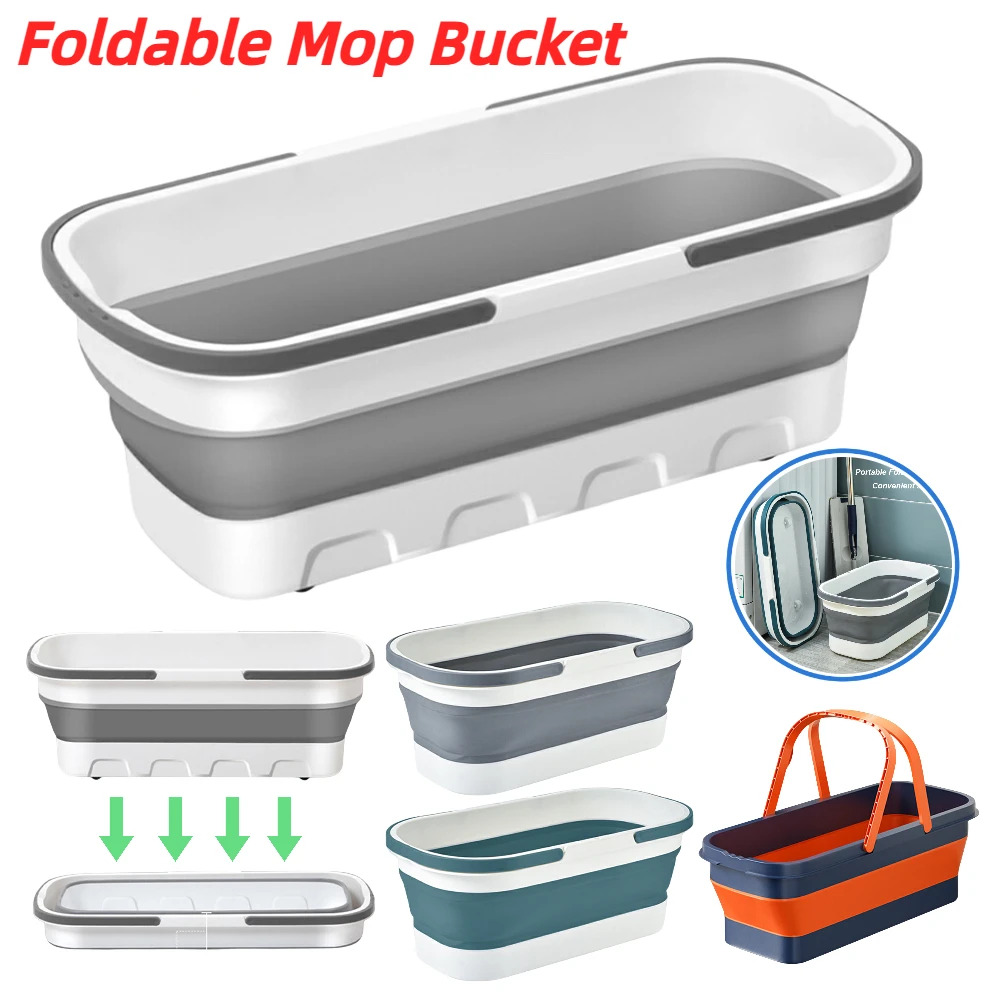 Foldable Mop Bucket Portable Collapsible Washing Basin Car Washing Bucket with Handle Large-capacity Laundry Cleaning Barrel