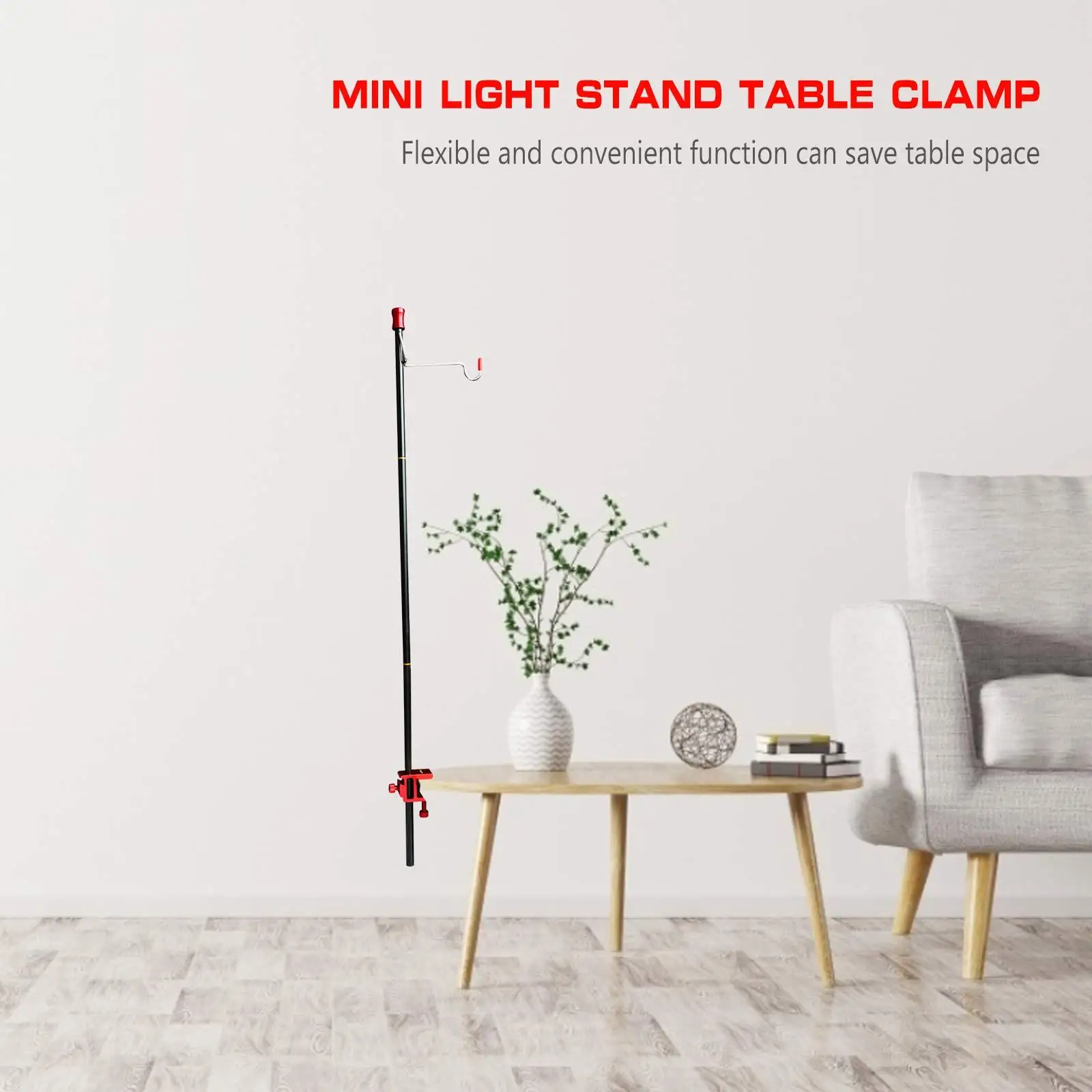 

Pole Holder Table Clip Aluminum Alloy Light Pole Mount Clamp Adjustable Lantern Bracket Fixing Clip for Diameter 10 - 12mm Pole
